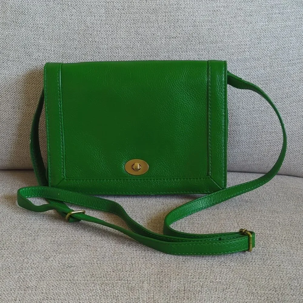 NWT Green Leather J. Crew Crossbody Bag
